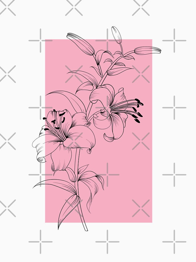 Lily Flowers Botanical Drawing Line Art by dk-design85