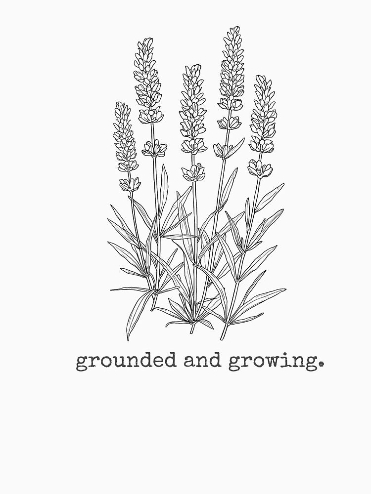 Grounded and Growing Lavender Line Art by TreasurNTemplat