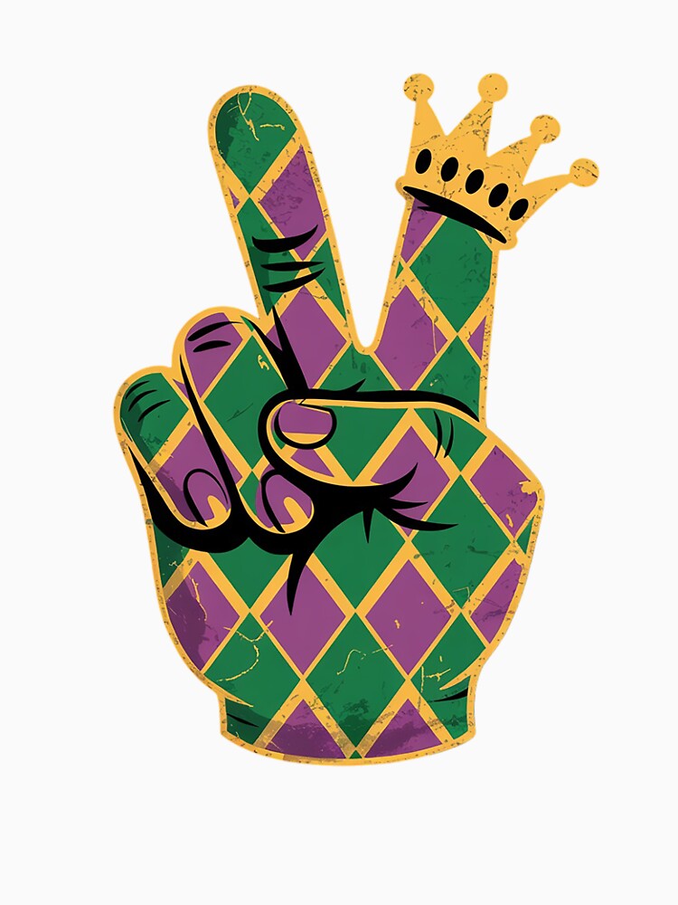 Mardi Gras Rock Hand Sign Outfit Rocker Men Boys Kids by Moxizz