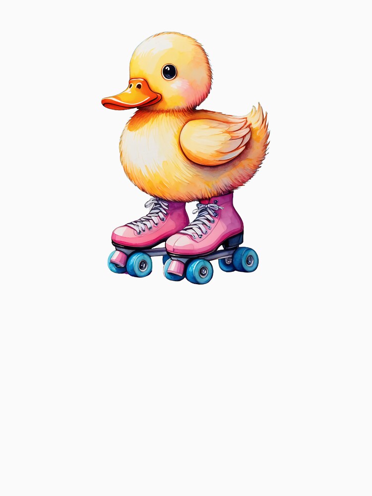 Cute Duckling on Roller Skates | Whimsical Animal Art by Ombrya
