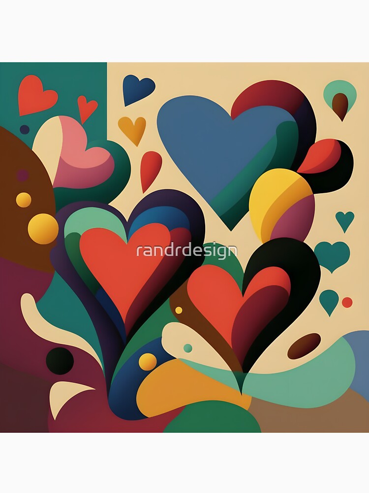 Colorful hearts on colorful background by randrdesign