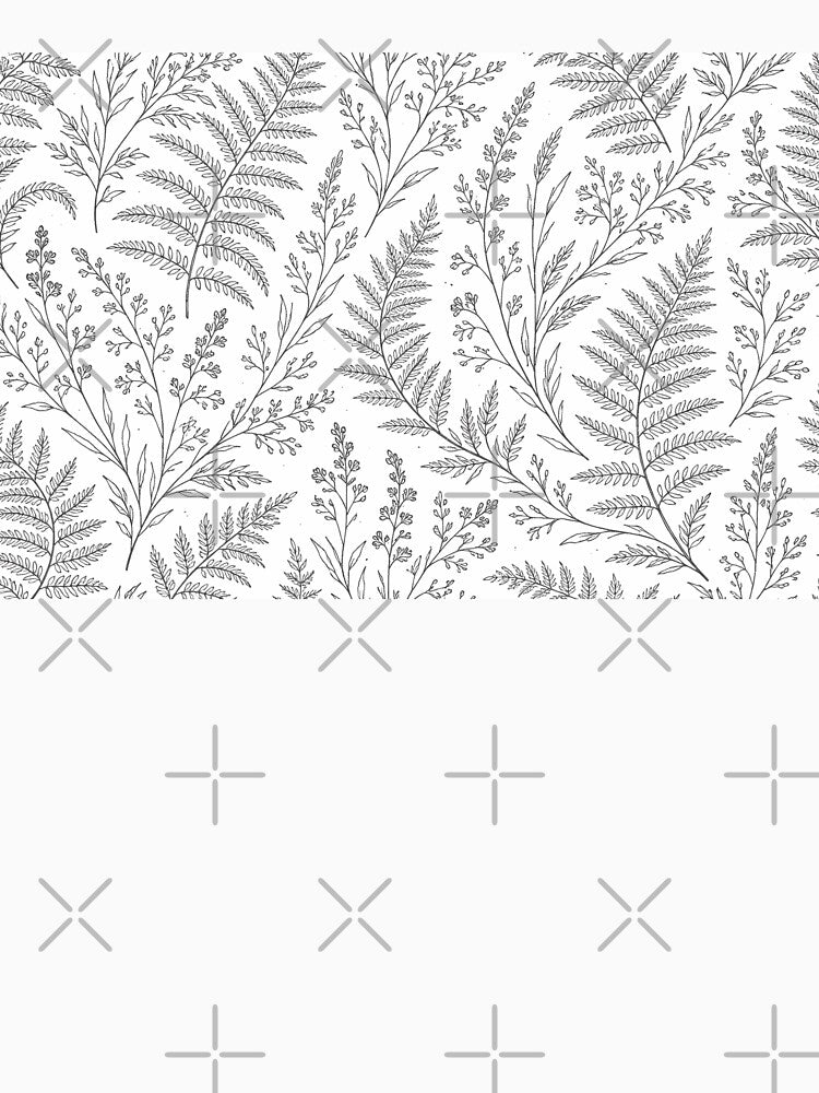 Nordic Fern Botanical Line Art Seamless Pattern by Fernova