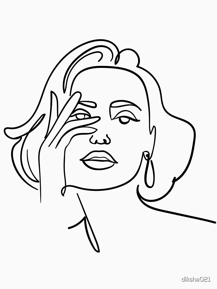 Abstract Woman face line art by diksha021