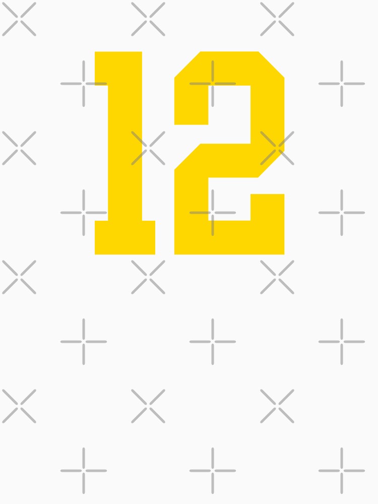 Bold Yellow Sports Number 12 by NECHSTORE