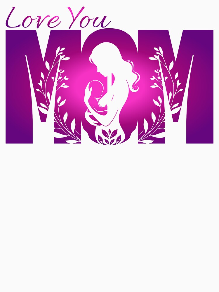 Love you Mom pink design by JennyFinns