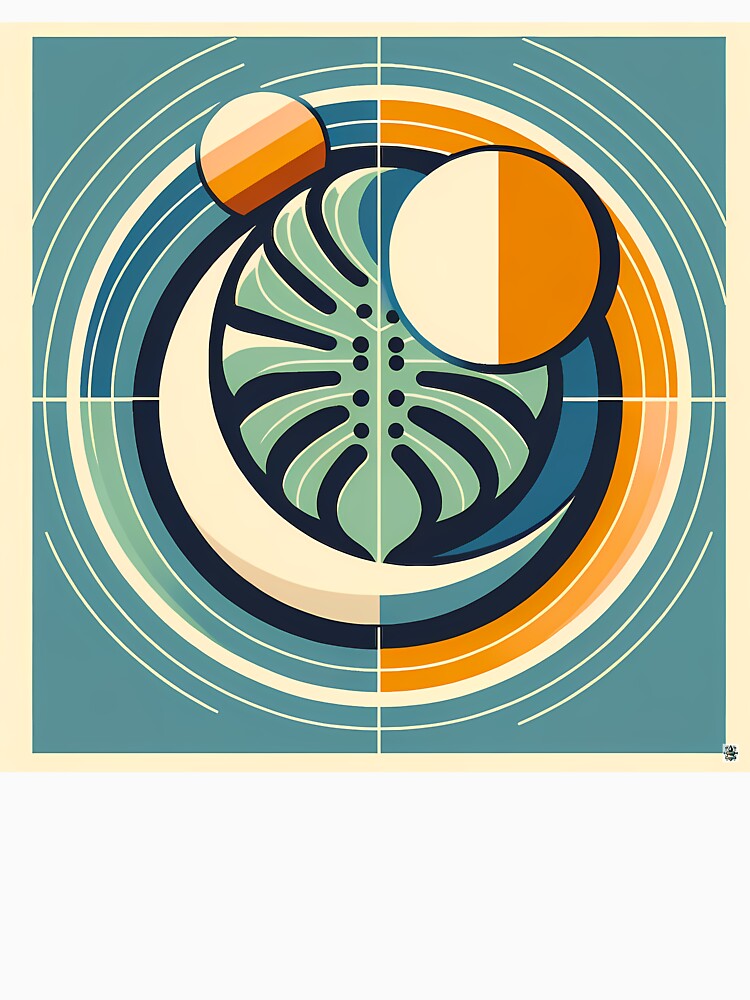 Geometric Monstera Leaf Circles by InkSmithery