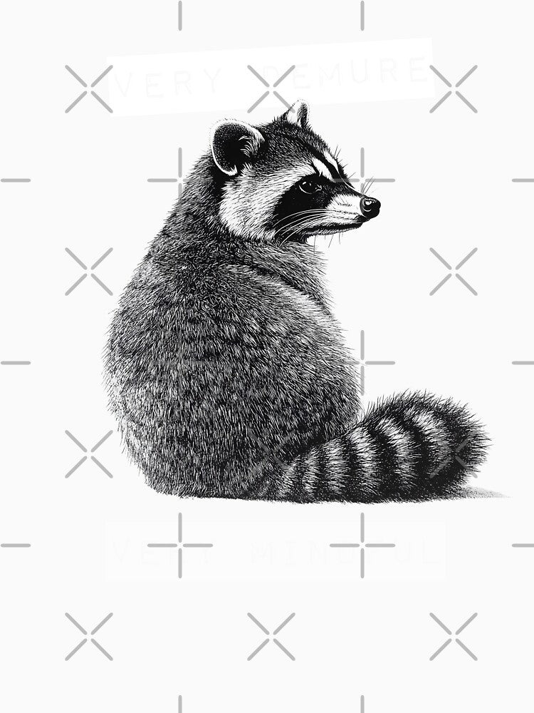 Very Demure Very Mindful Raccoon Meme Vintage Design by trendyzcom