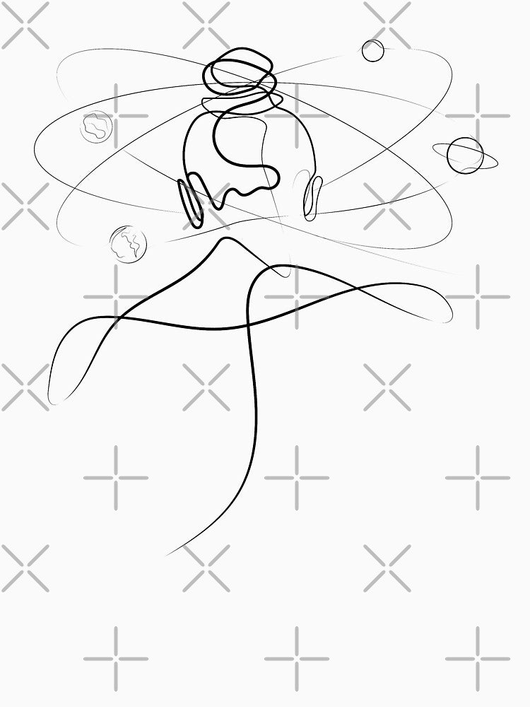 She's The Center Of The Universe | One Line Artist | Minimal Art | One Line Art | Minimalist by One-Line-Artist