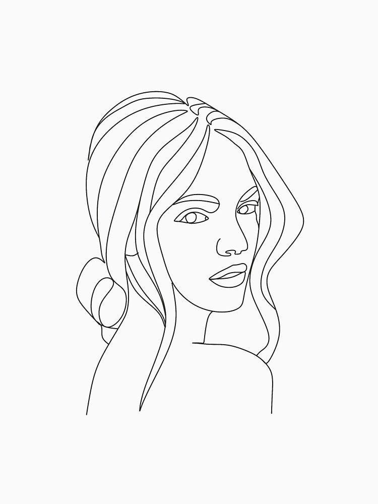 Abstact line art face. Line drawing woman face. Single Line Face Art | Minimalist Woman Line Drawing | Simple Art Female Face | Woman Drawing | Poster by Nina Velychko