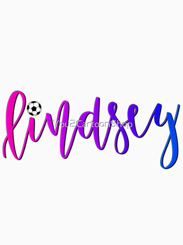 Lindsey In Calligraphy With Soccer Ball by You2CartoonShop