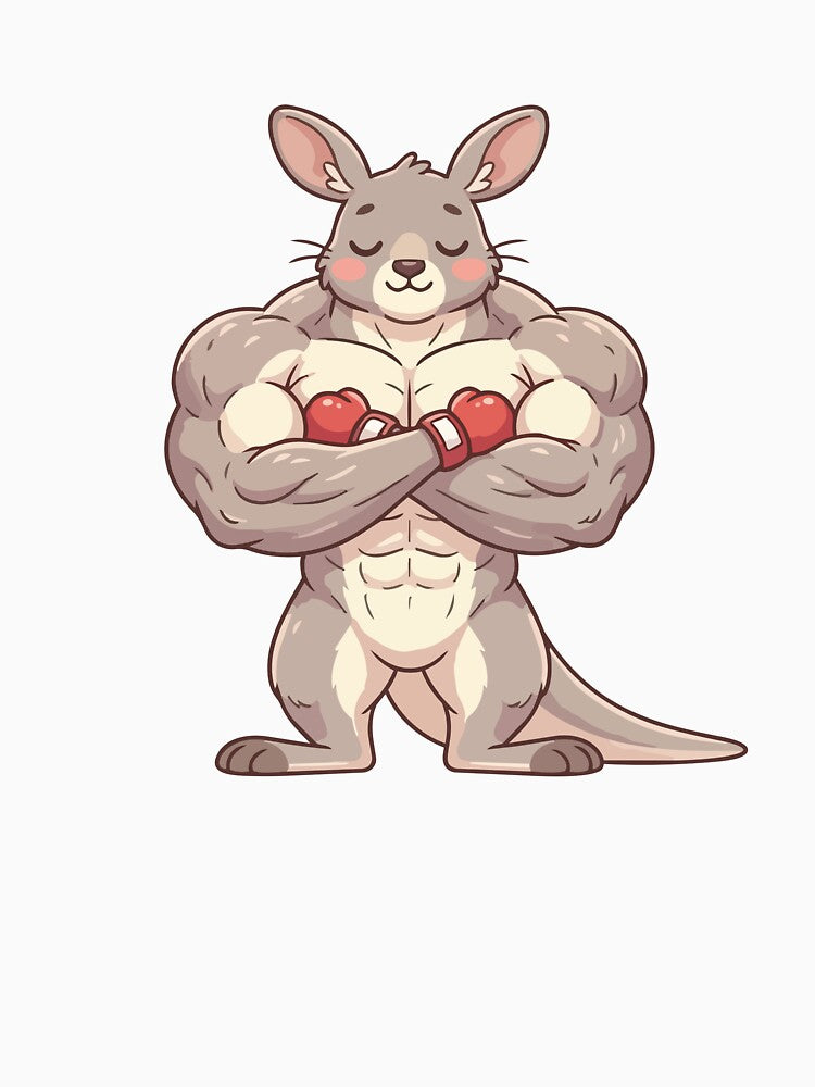 The Jacked Deer Funny Muscular Kangaroo by Petzzz