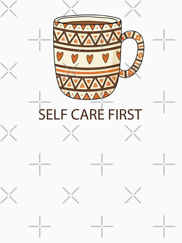Self Care First Aesthetic Coffee Mug Art - Boho Terracotta Self Love Quote by BestChoiceService