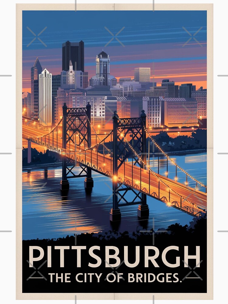 Pittsburgh Vintage Travel Poster by TravelerRat