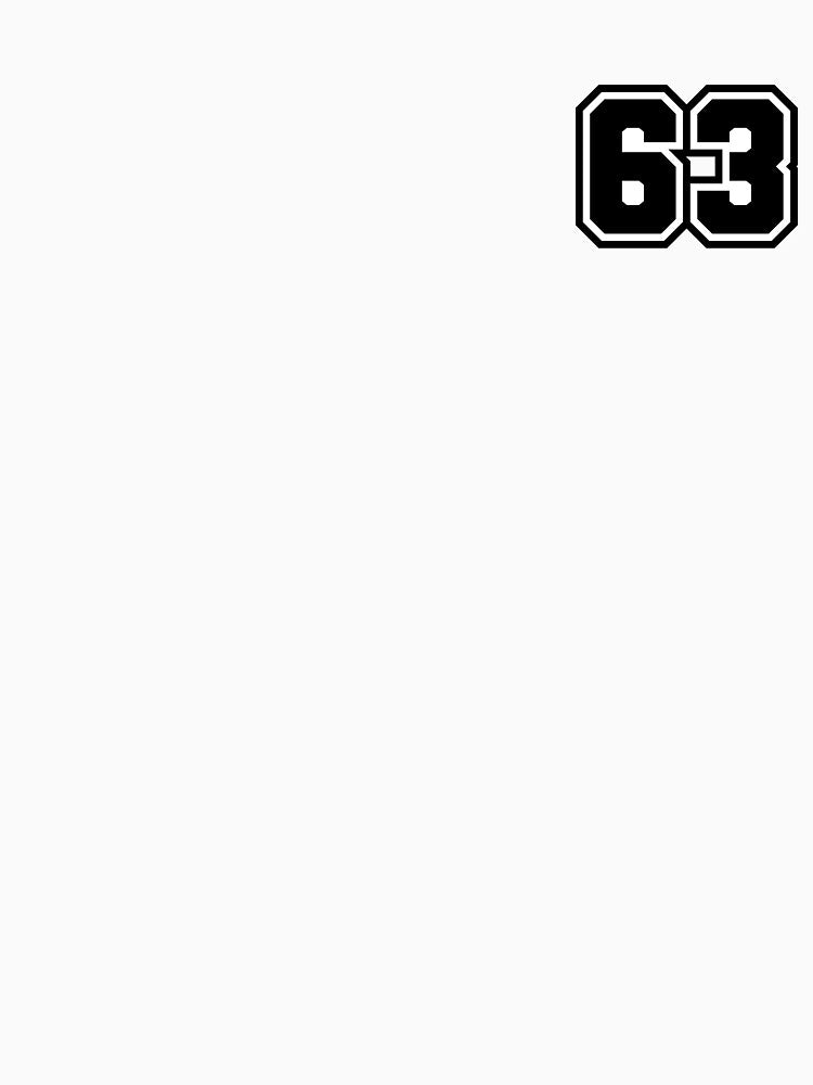 63 Number - Classic Minimalist Digit by stickerorange