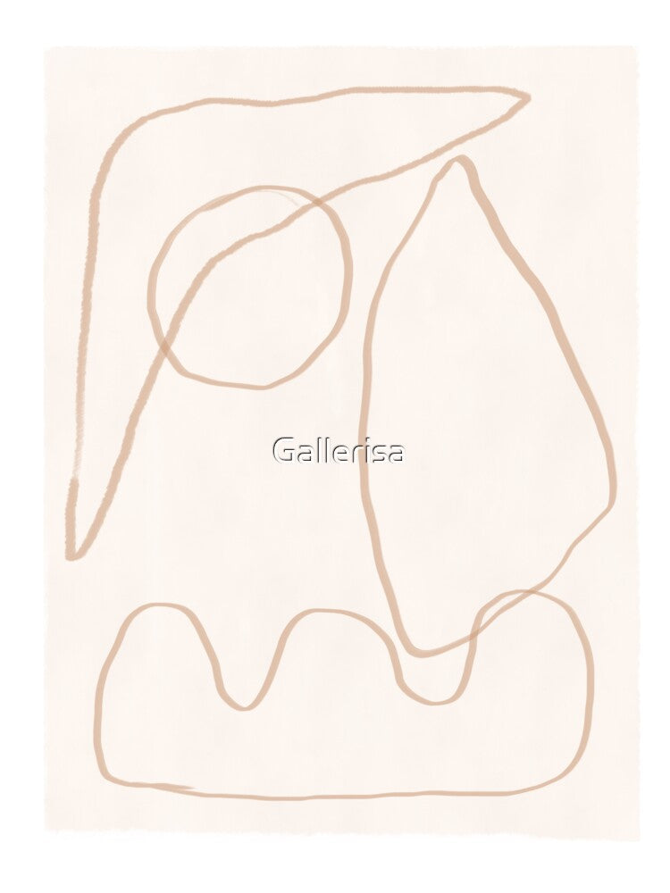 Japandi Abstract Modern Line Drawing | Minimalist Line Art Drawing | Boho Wall Print | Fine Line Poster by Gallerisa