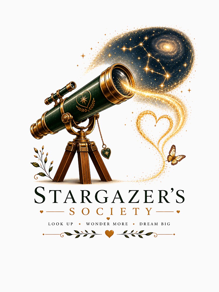 Stargazer Society | Astronomy Lover Gift | Stargazing Design | Moon & Stars Illustration | Celestial Art by Digital Culture Studio