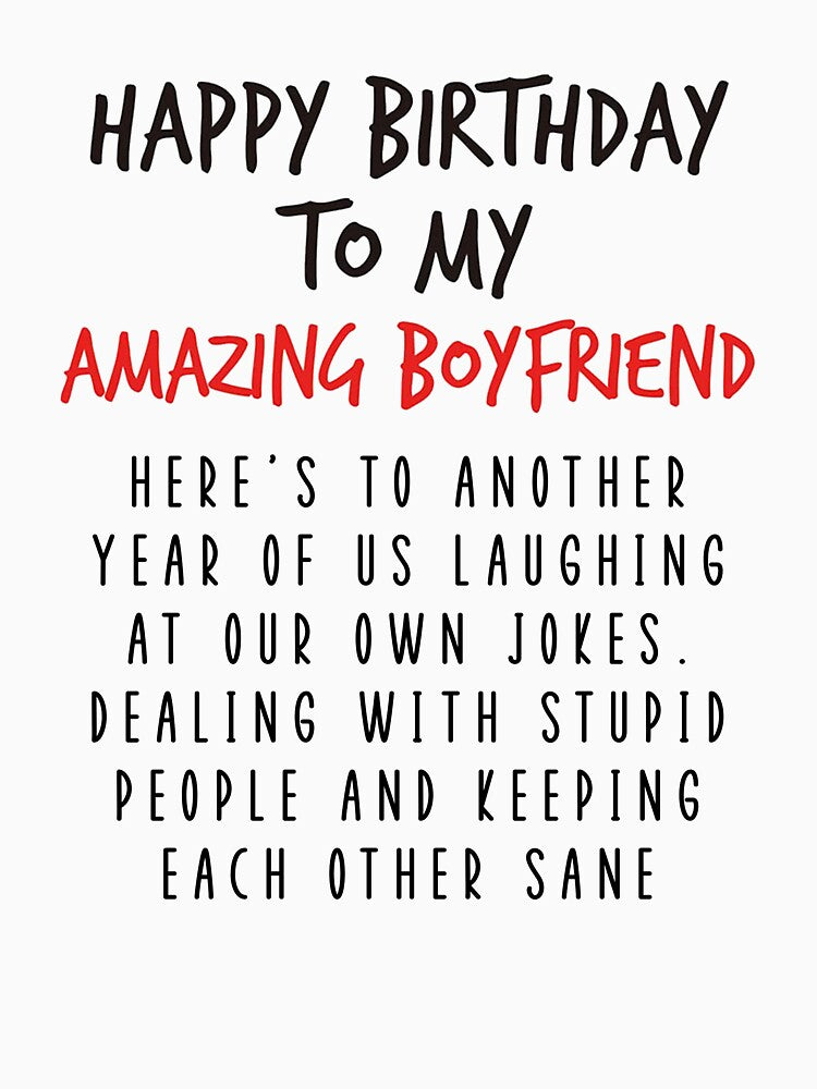 Happy Birthday Card for Boyfriend, Funny Bday Gift for Amazing Bf Boyfriend from Girlfriend / Laugh At Our Own Jokes by Jesticker