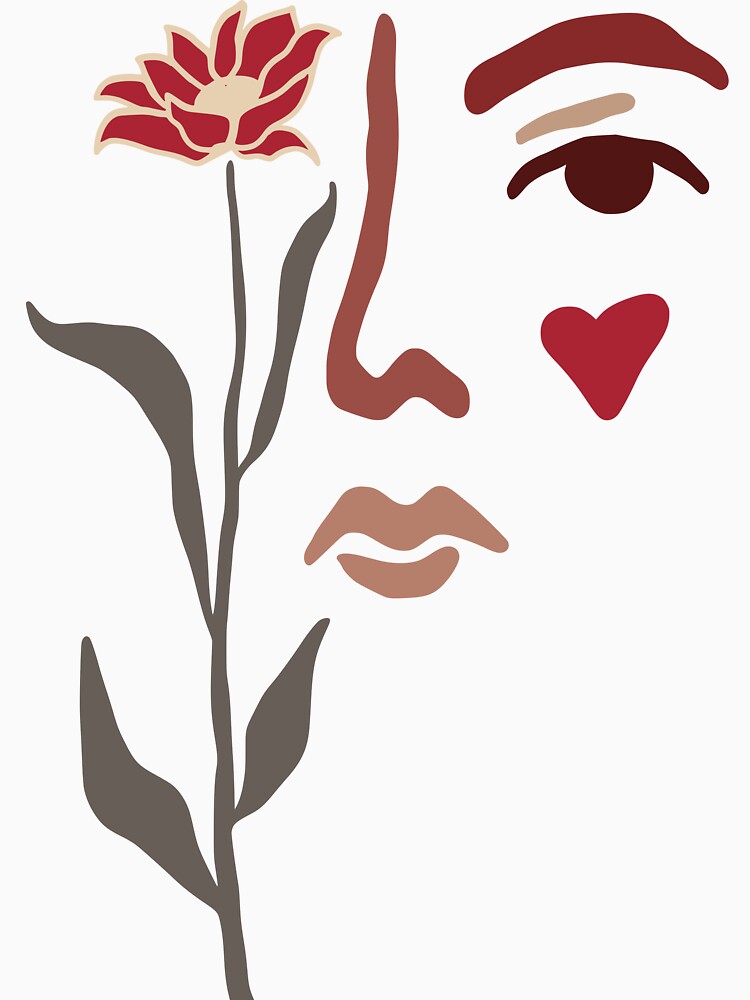 Minimalist Floral Face Line Art by Design Atlas