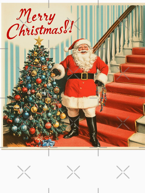 50's retro santa clause with christmas tree by The Art of Kkatarynka
