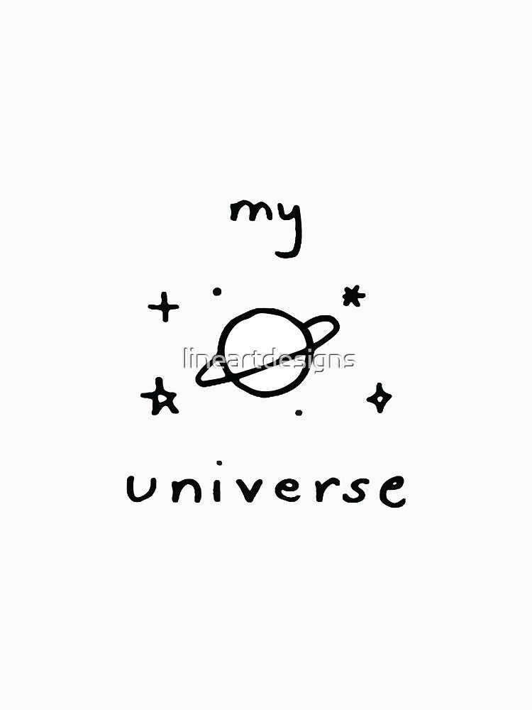 My Universe Doodles Black Outline on Violet by lineartdesigns
