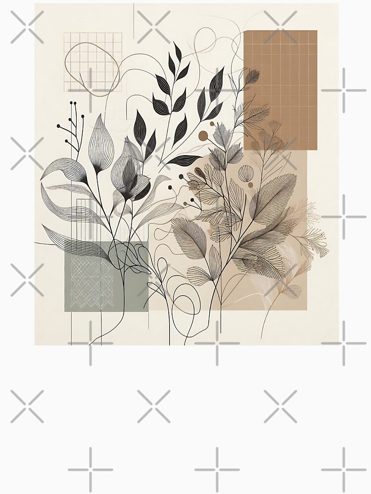 Elegant Flower Print with Warm Brown Accents by Dynke