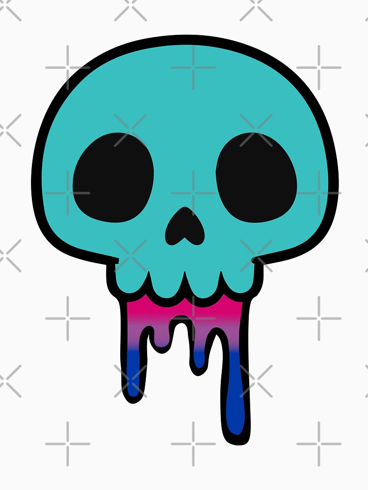 Dripping Skull – Bisexual Pride Cute Dark Aesthetic Design by Cannaxes Studio