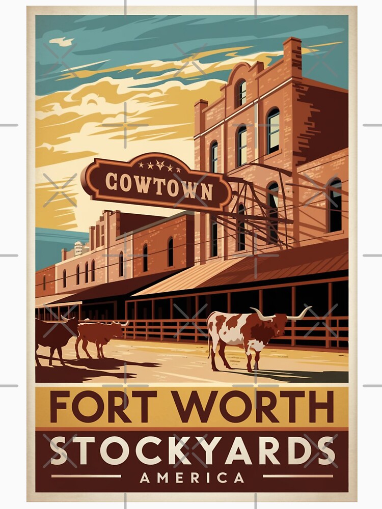 Fort Worth Vintage Travel Poster by TravelerRat