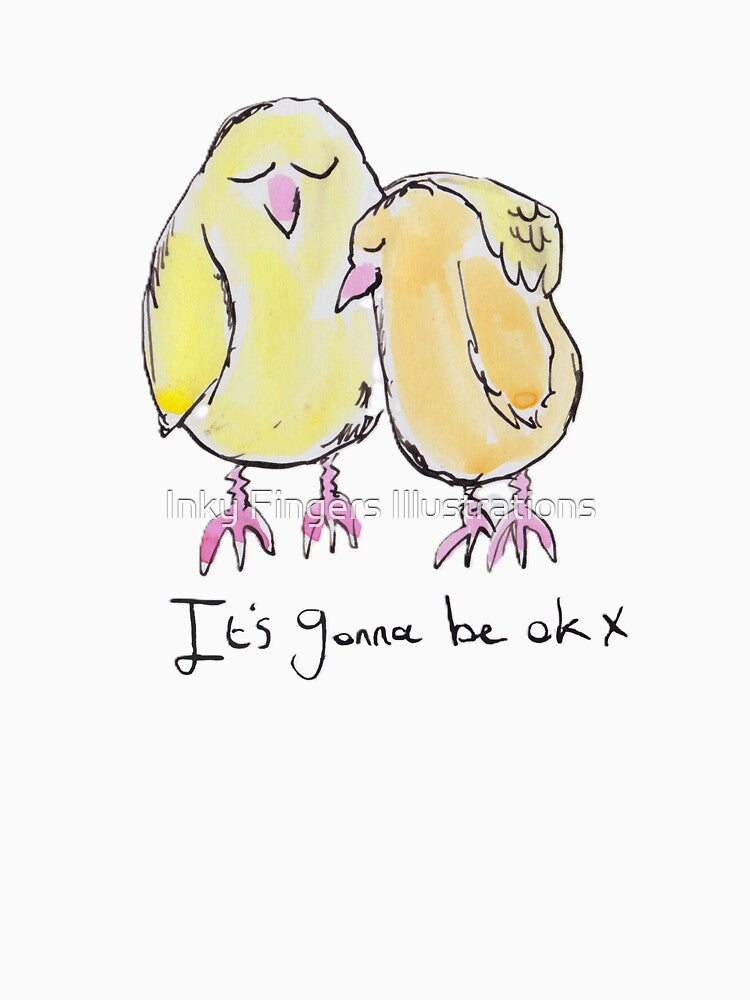 Chick comforting his friend by Inky Fingers Illustrations