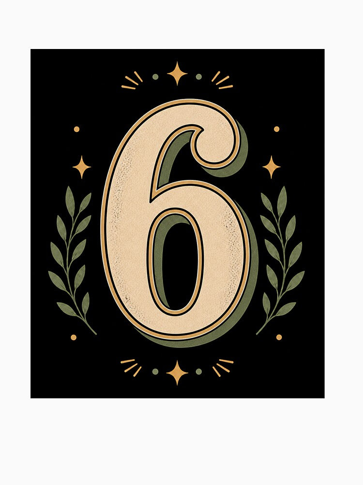 Vintage Retro Number Six Design by Kupeliemre