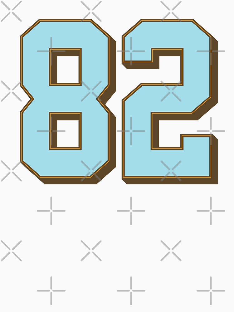 Jersey Number 82 Baby Blue with Brown Drop Shadow by jiromie