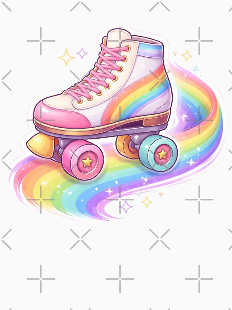 Retro Rainbow Roller Skate Kawaii Pastel Aesthetic by Dasts Cart