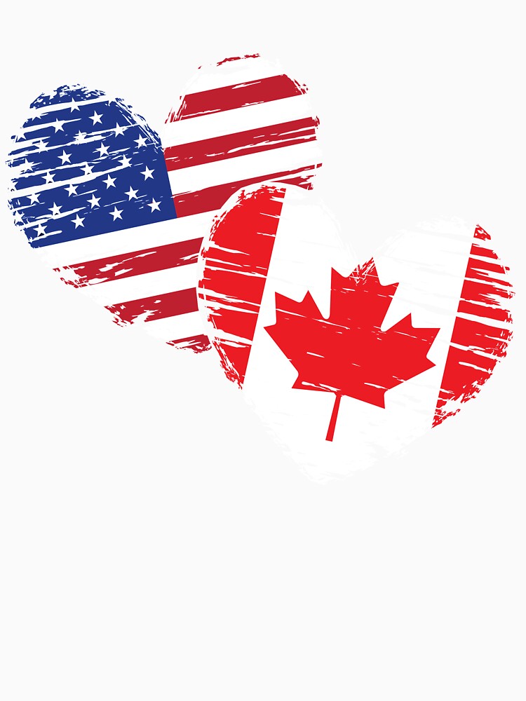 Canadian USA Hearts Canada by bestshirtdesign