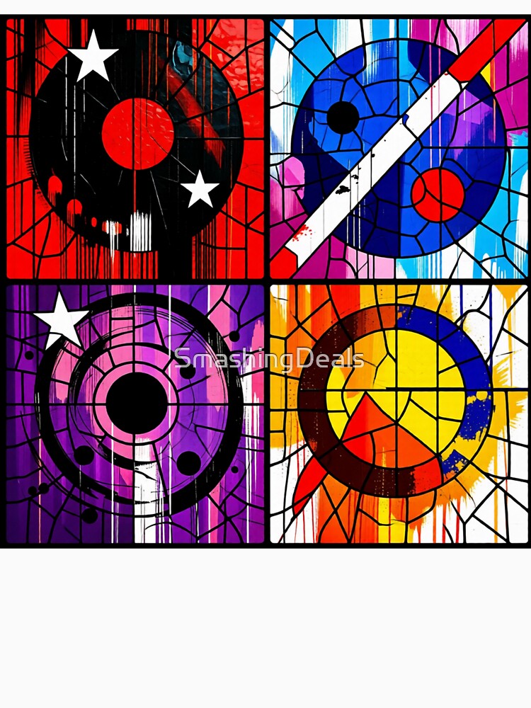 cosmic pop geometry stained glass colorful geometric abstract design by SmashingDeals