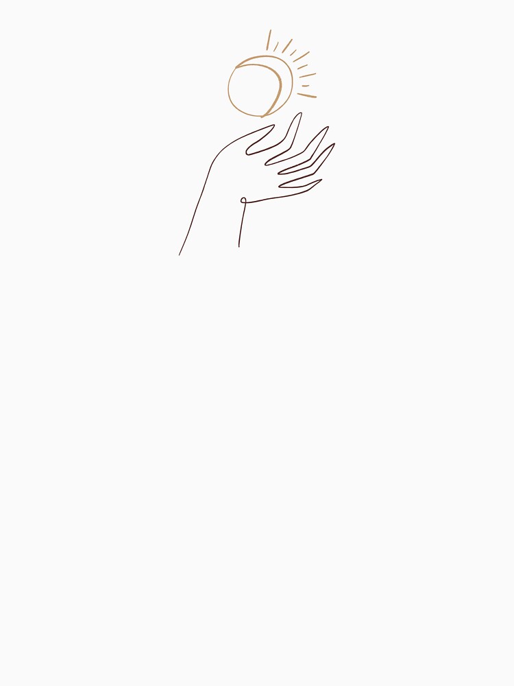Minimal One Line Hand Silhouette Art T-Shirt by Sadie Gray