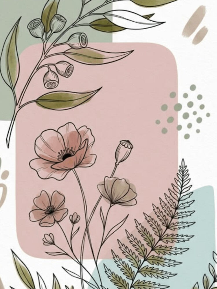 Abstract Botanical Floral Leaves by NNCollection