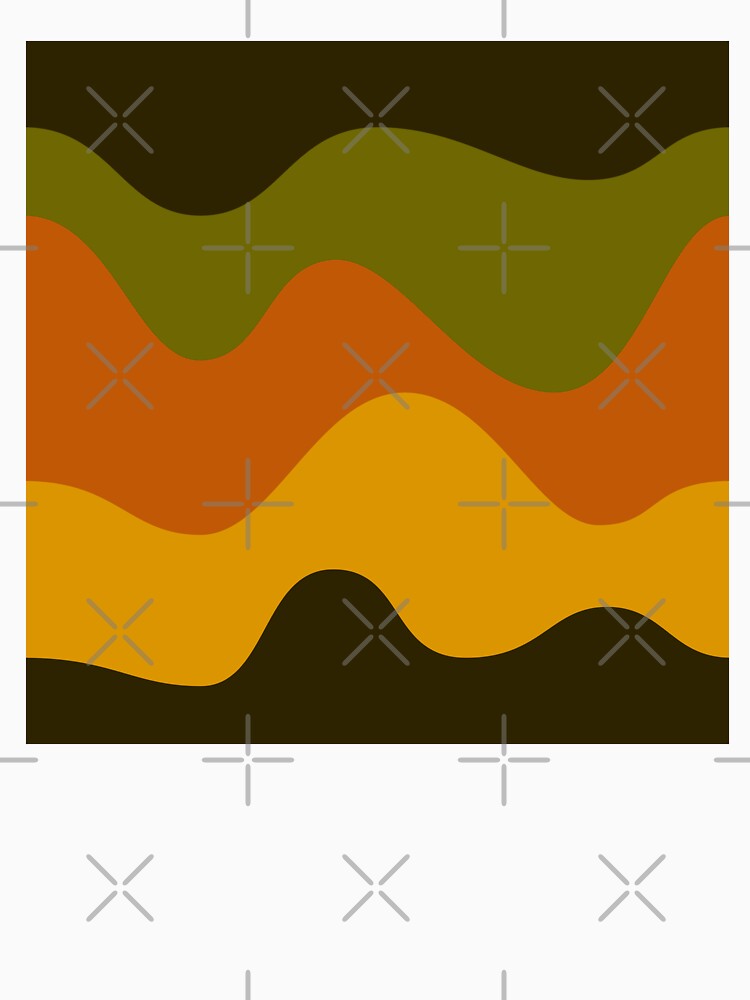 Retro Wave Pattern | Olive Orange Mustard 70s Abstract Seamless by Dino-Lune