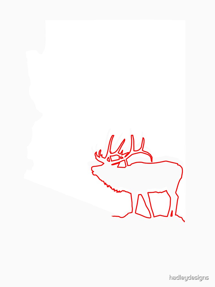 image of Arizona state with outline of Elk inside combi by hadleydesigns