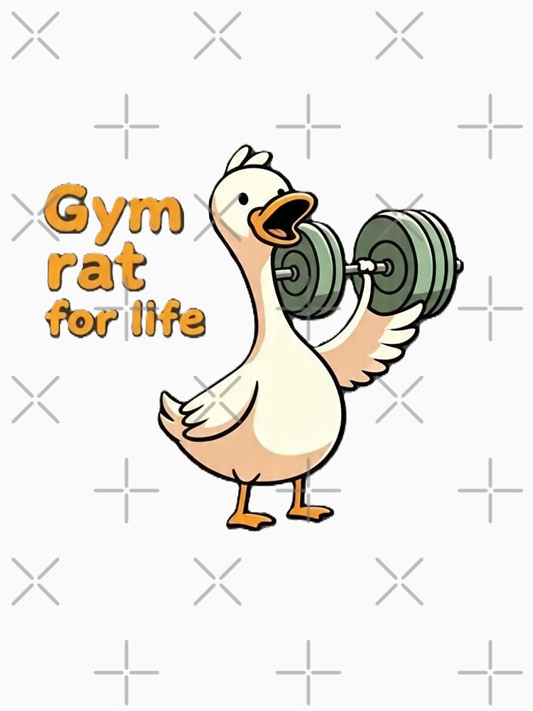 Funny Duck Weightlifting - Gym Rat For Life Fitness Art by ZINO WORLD