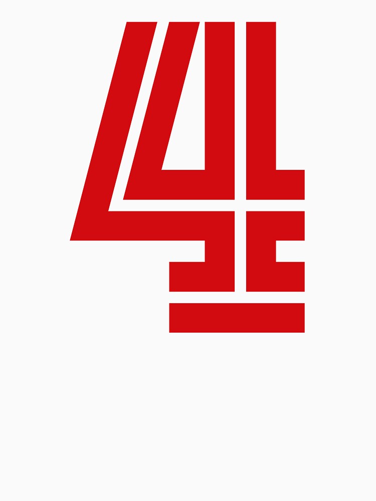 No. 4 / Player Number Four / Football Player Number 4 (Red on Black) by STUDIO-72