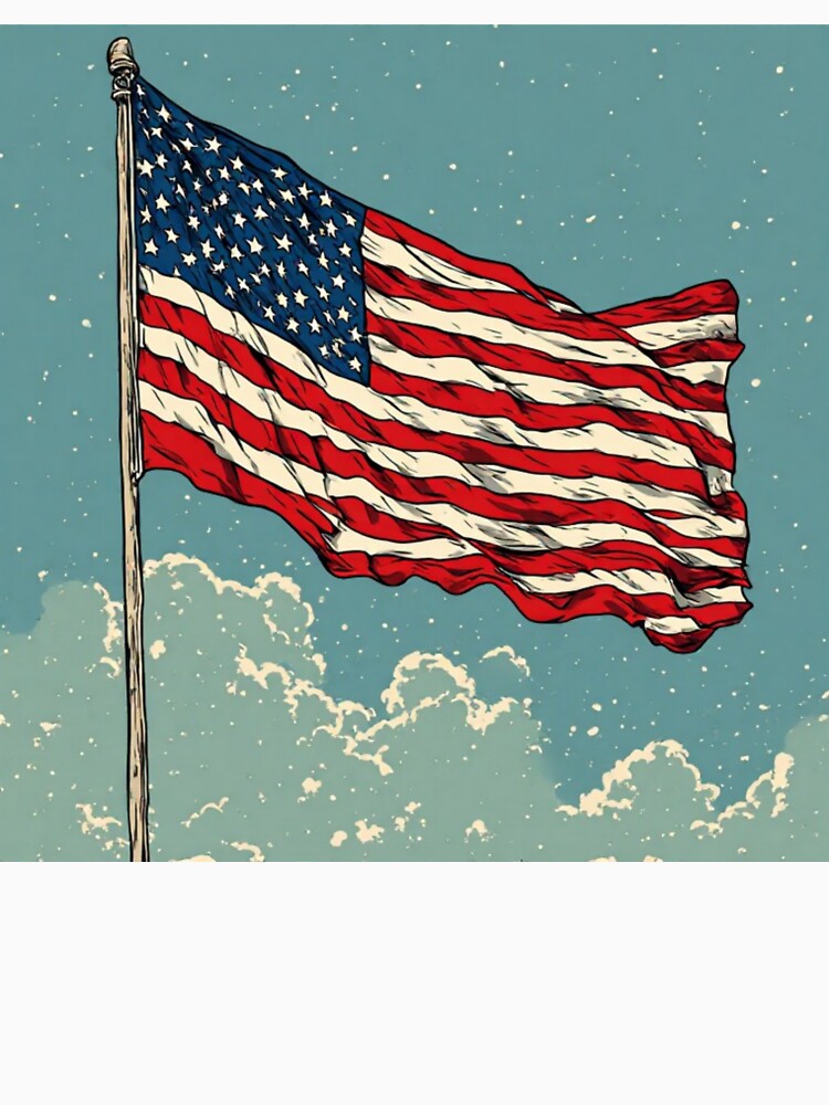 Vintage Comic USA Flag: Retro American Pride by thepixelcloset