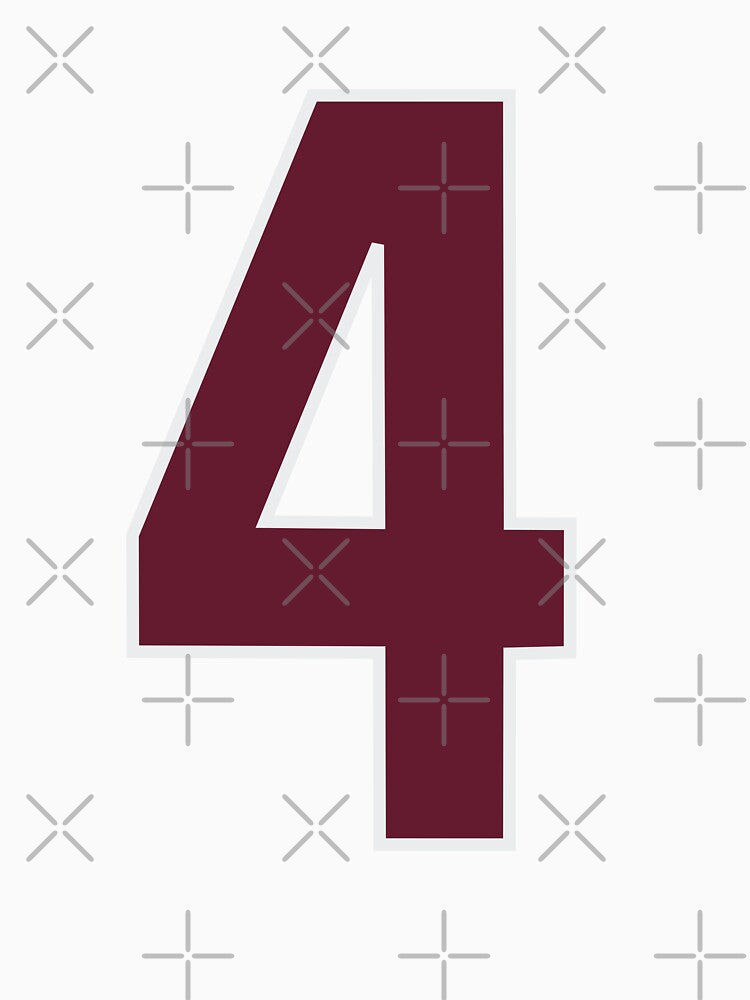 "Number 4 Bold Design - Collegiate Numbers, Varsity Style, Personalized Monogram Art" by artworkathome