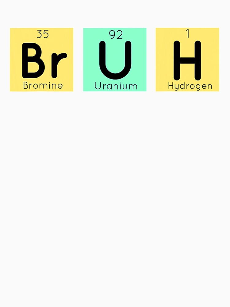 Bruh Funny Chemistry Gift Meme Periodic Table Meme Elements by KendraHenke