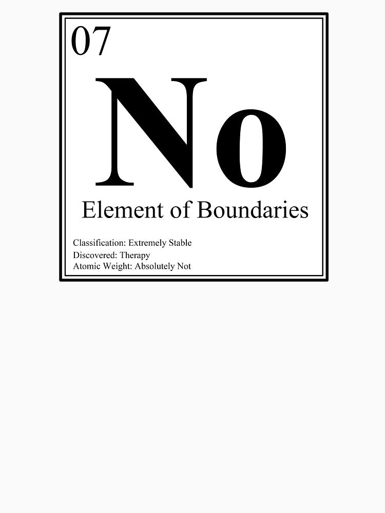 No - Element of Boundaries - Funny Periodic Table Card by Estalon