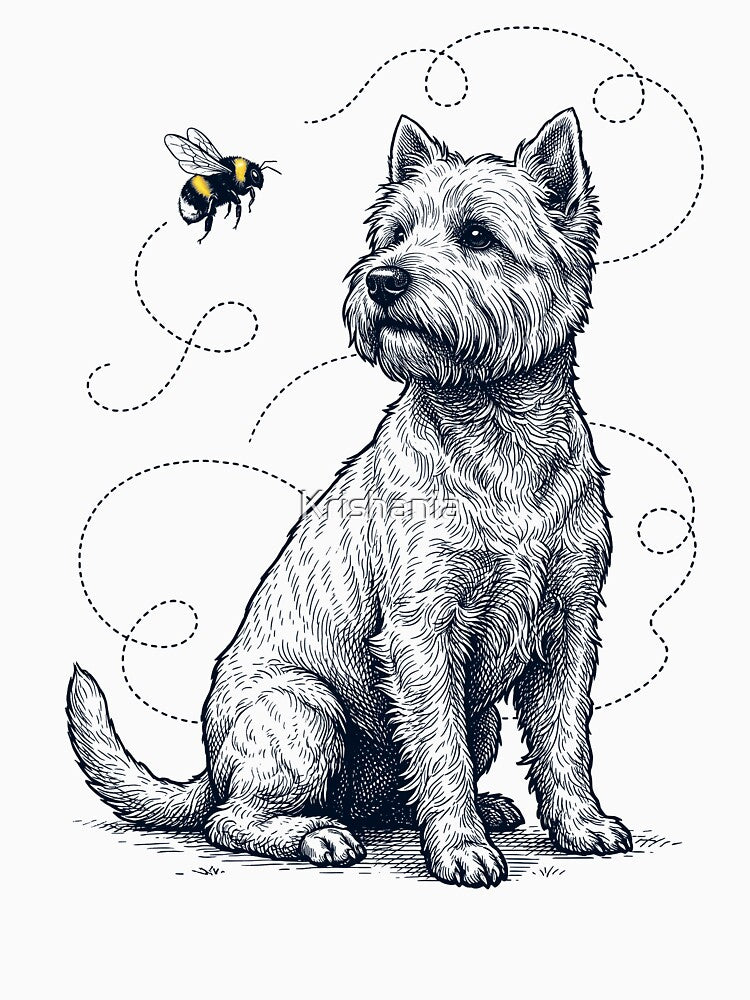 West Highland White Terrier Bumble Bee Honeybee Dog Lover by Kimberley King Art  King Art