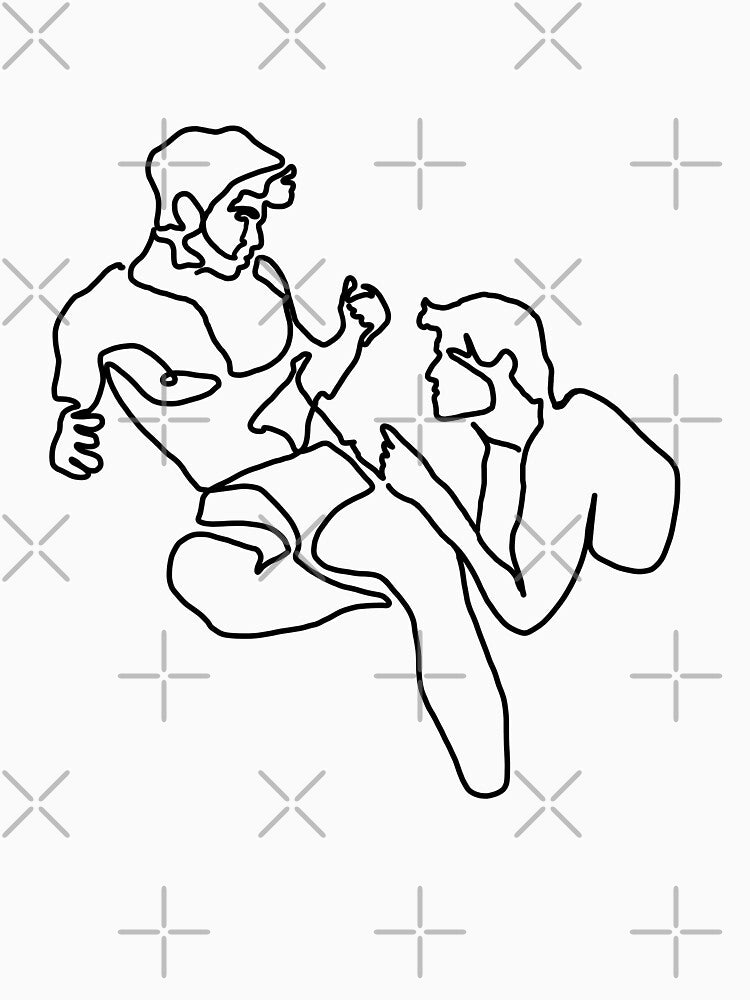 Two boy line contour by gaylineart
