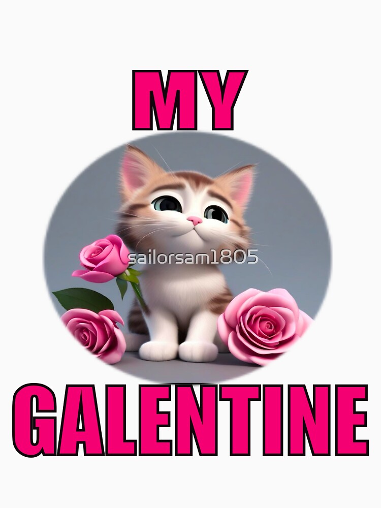 My Super Cute kitten on Galentines day and Galentines party, gift idea for Galentines day by sailorsam1805