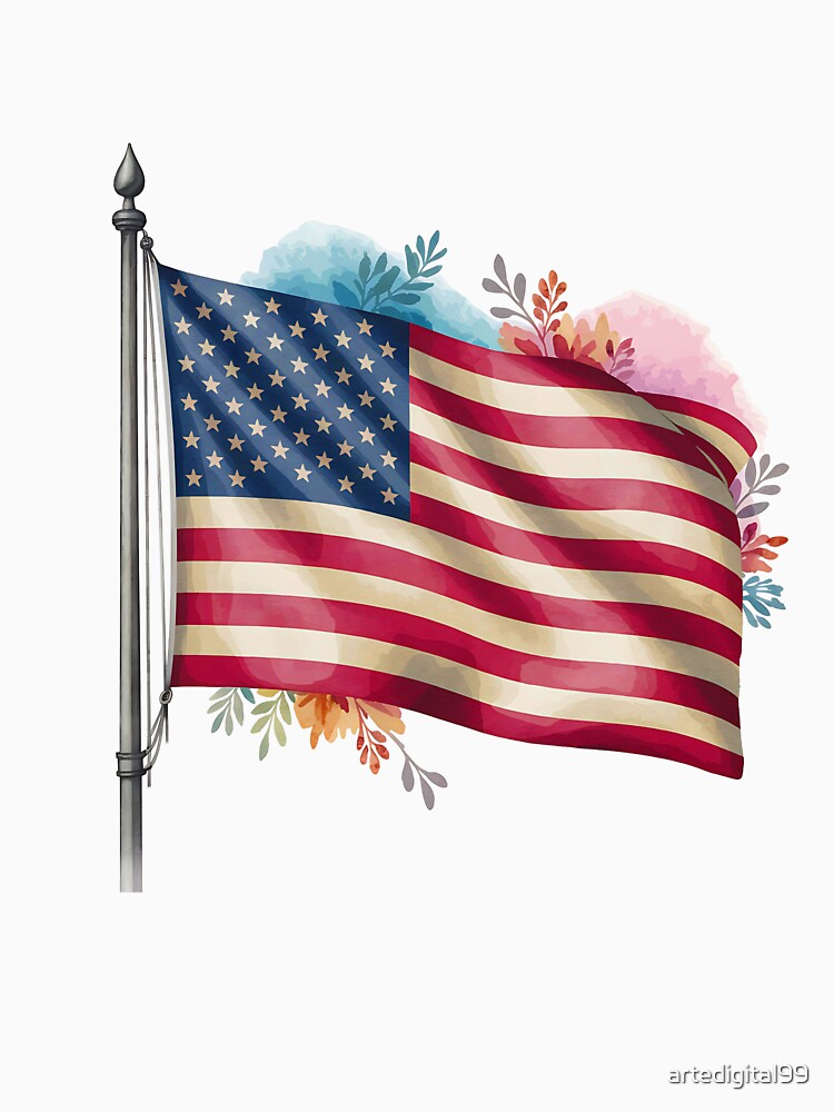 American Pride Flag – Stars and Stripes Artwork by artedigital99