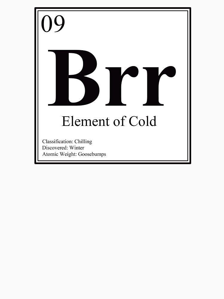 Brr - Element of Cold - Funny Periodic Table Card by Estalon