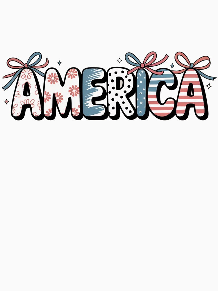 America Patrioticc, USA Flag Lettering, Fourth of July Independence Day Retro Gift by Zizo-DR44