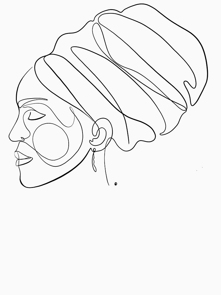 Afro Woman One Line by Tinteria